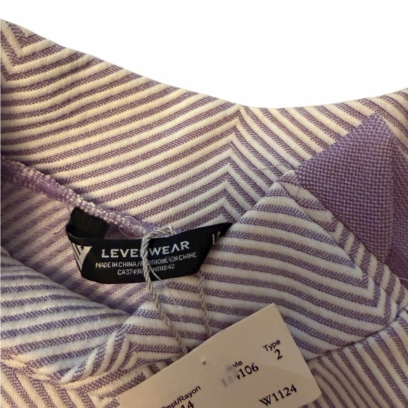 Levelwear Verse Crocus women's top-asymmetrical neck zip-front pocket zip-Large - Picture 2 of 11